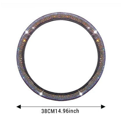 Bling Car Steering Wheel Cover W/ Crystal Diamond Sparkling Car Suv Rhinestones Steering Wheel Protector Vehicle Auto Decoration