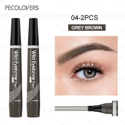 Waterproof 4-Tip Eyebrow Pen – 6 Colors