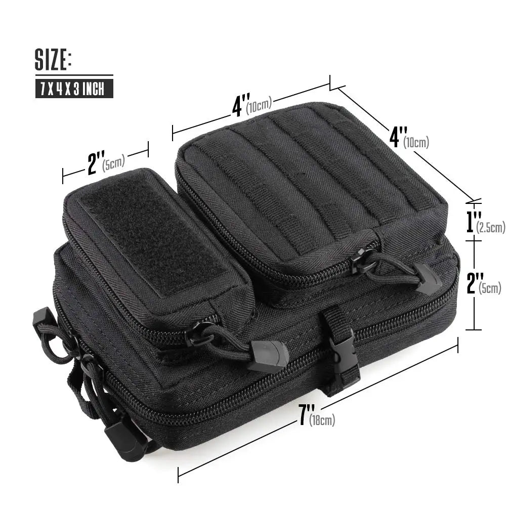 Mini Molle Utility Pouch, EDC Small Tool Pouch for Outdoor Hiking Camping, Phone & Gear Storage Bag