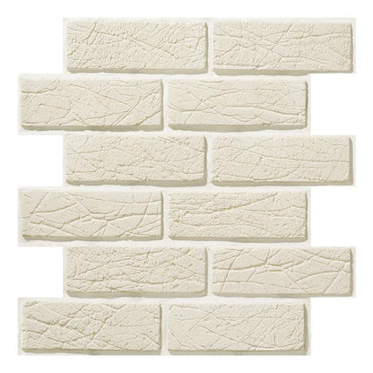 3D Wall Sticker Self-adhesive Faux Brick Wall Panel Peel and Stick Tile Backsplash for Kitchen Bedroom Waterproof Tile Sticker - Urbizia