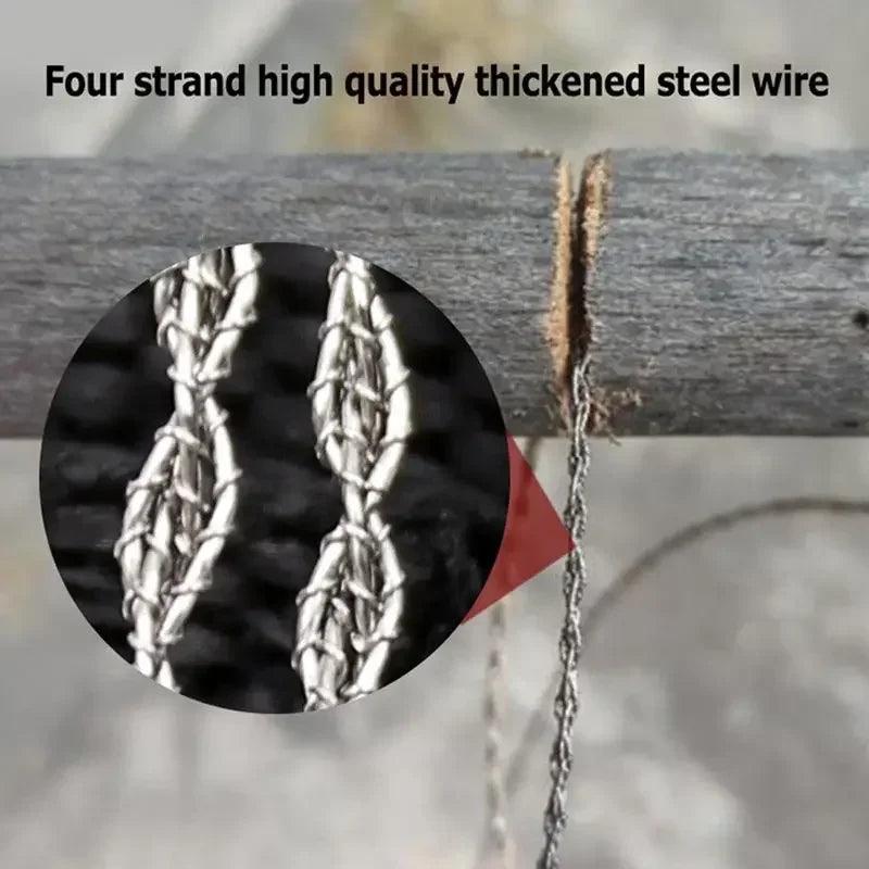 High-quality Multi-purpose Mini Pocket Wire Saw Stainless Steel Wire Saw Orange Outdoor Camping Emergency Survival