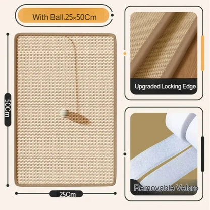 Multi-Function Cat Sisal Scratcher Pad, Sofa Protection Anti-Scratch Mat, No Lint Claw Grinding Pad for Cat Pet Daily Supplies