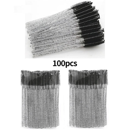 100pcs Disposable Eyelash Spoolie Brushes