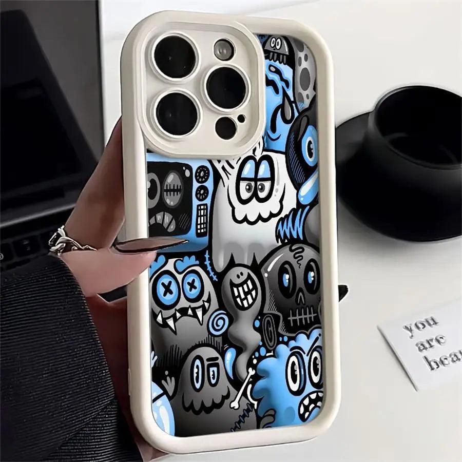 iPhone Black Graffiti Silicone Case