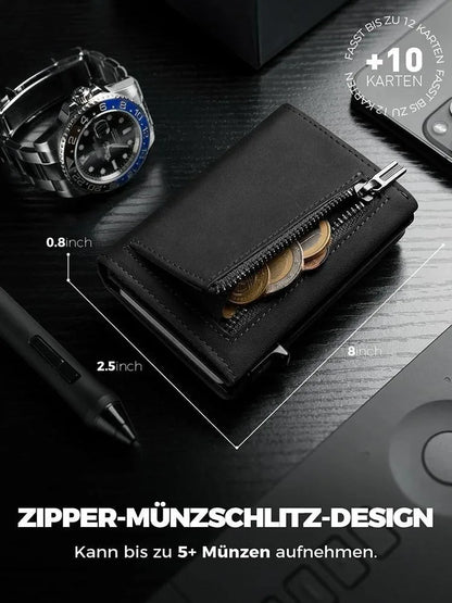 Slim Wallet with Coin Slot Credit Card Wallet Mens for Magnetic Closure RFID Protection Men Wallet