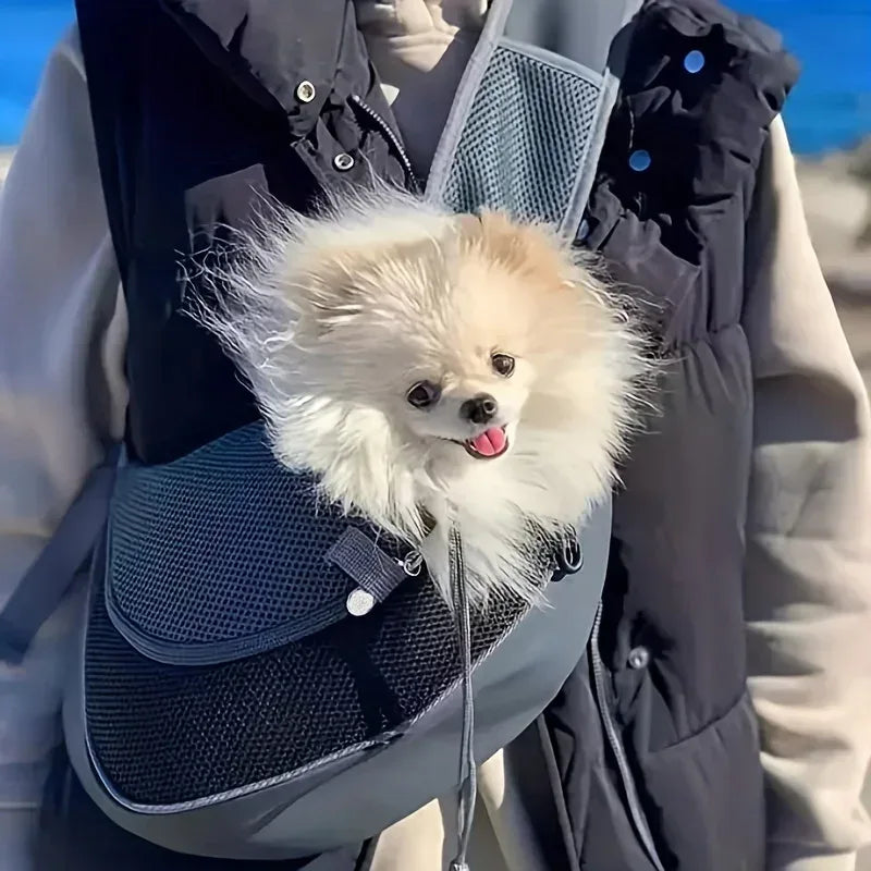 1Pc Dog out backpack,Dog Sling Carrier Breathable Mesh Travel Crossbody Bag For Puppy Cat Hiking Camping - Urbizia