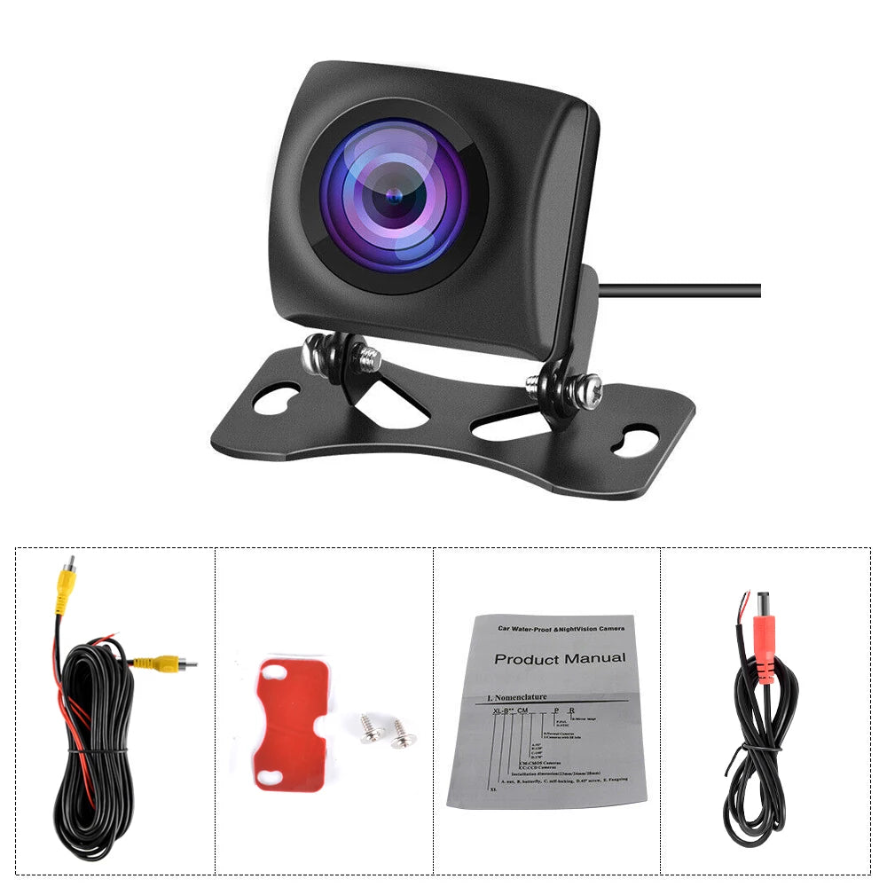 ESSGOO Universal AHD Car Backup Parking Reverse  Camera Night Vision Car Rear View Reverse Camera IP68 Waterproof 120° Wide View