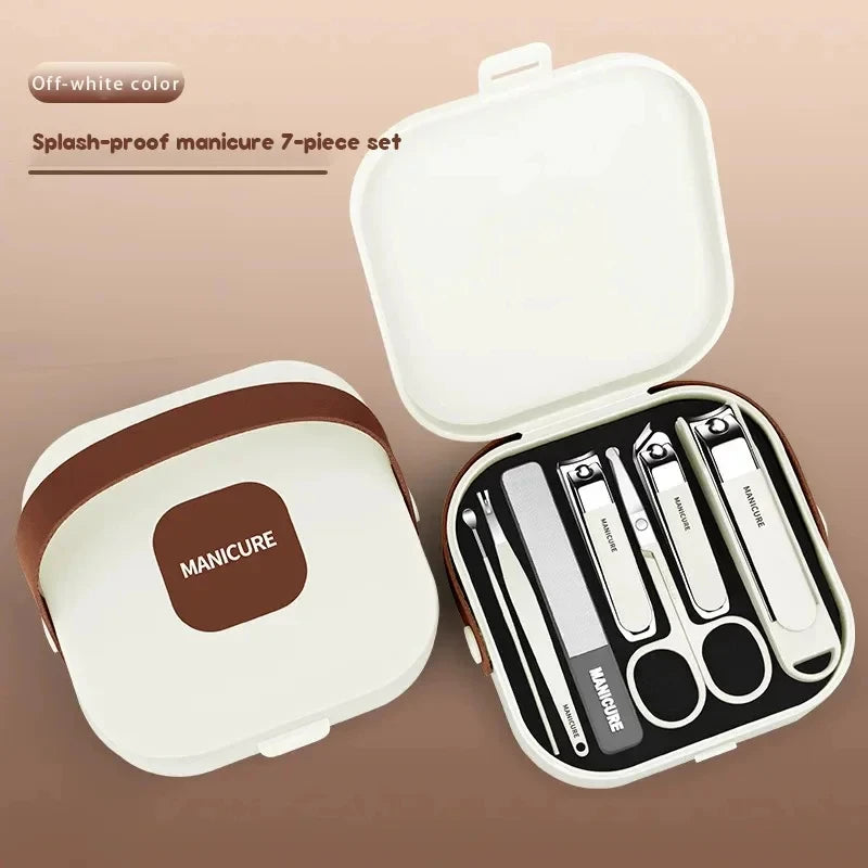 Complete 7 Sets Anti-Splash Protection Tool Nail Clipper Set Hand In Hand With Manicure Clippers Manicure Nail Clippers Manicure