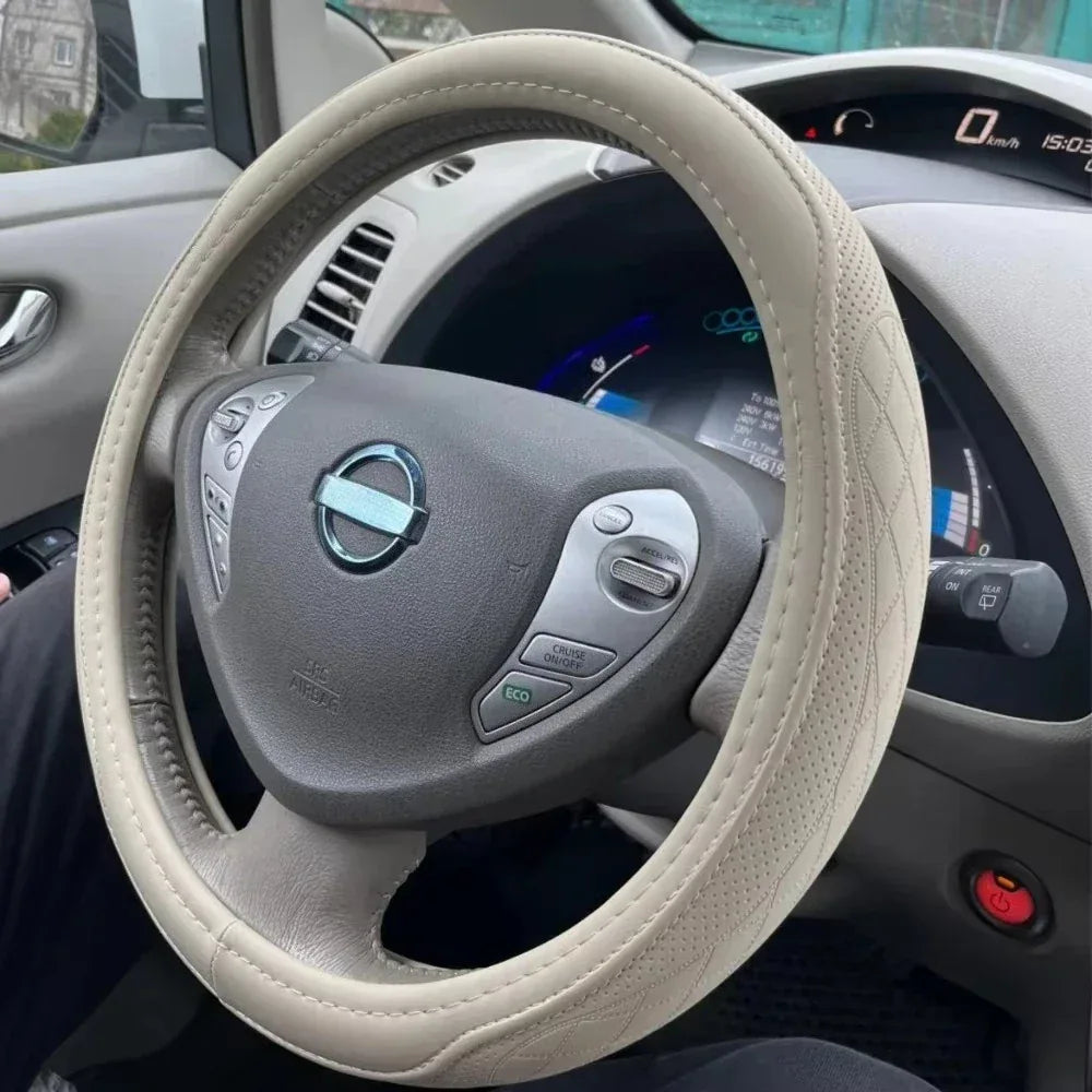 Universal 15 Inch PU Leather Steering Wheel Cover - Urbizia