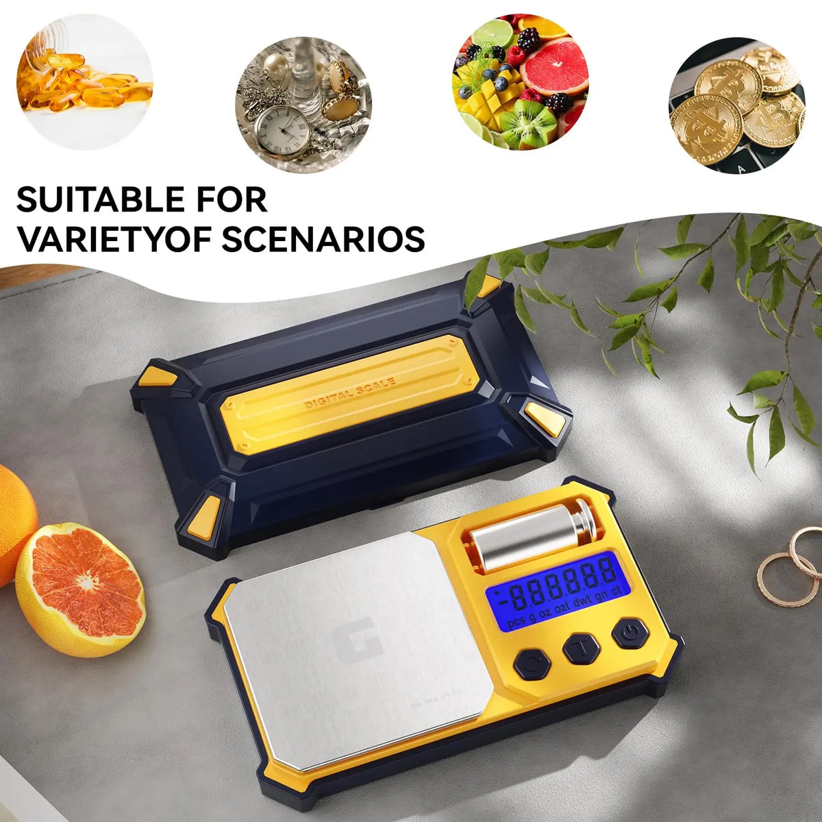 Digital Pocket Gram Scale, Accuracy 300 g X 0.01 g, Small High Precision Portable Digital Weights for Jewelry, Diamonds, Powders