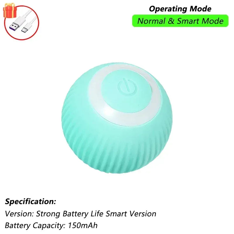 Dog Cat Interactive Ball Toy Automatic Rolling Ball Faux Tail Rechargeable Smart Pet Electric Toy Dog Cat Training Imitate Mouse - Urbizia