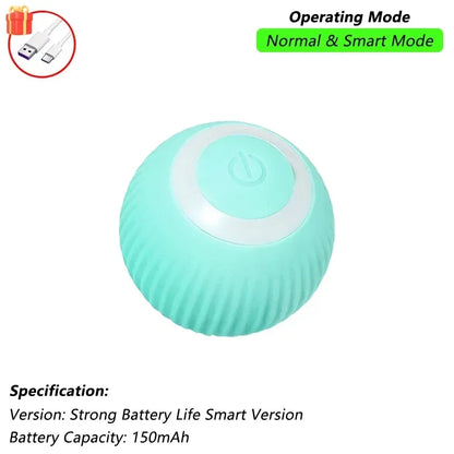 Dog Cat Interactive Ball Toy Automatic Rolling Ball Faux Tail Rechargeable Smart Pet Electric Toy Dog Cat Training Imitate Mouse - Urbizia