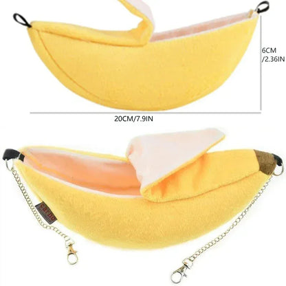 Banana Hamster Bed House Hammock Small Animal Warm Bed House Cage Nest Hamster Accessory for Sugar Glider Hamster Small Bird Pet - Urbizia