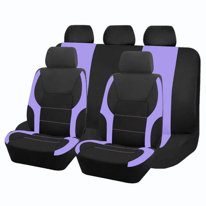 AUTO PLUS Sports Universal Polyester Car Seat Cover Set Fit Most Car Plain Fabric Bicolor Stylish Car Accessories Seat Protector