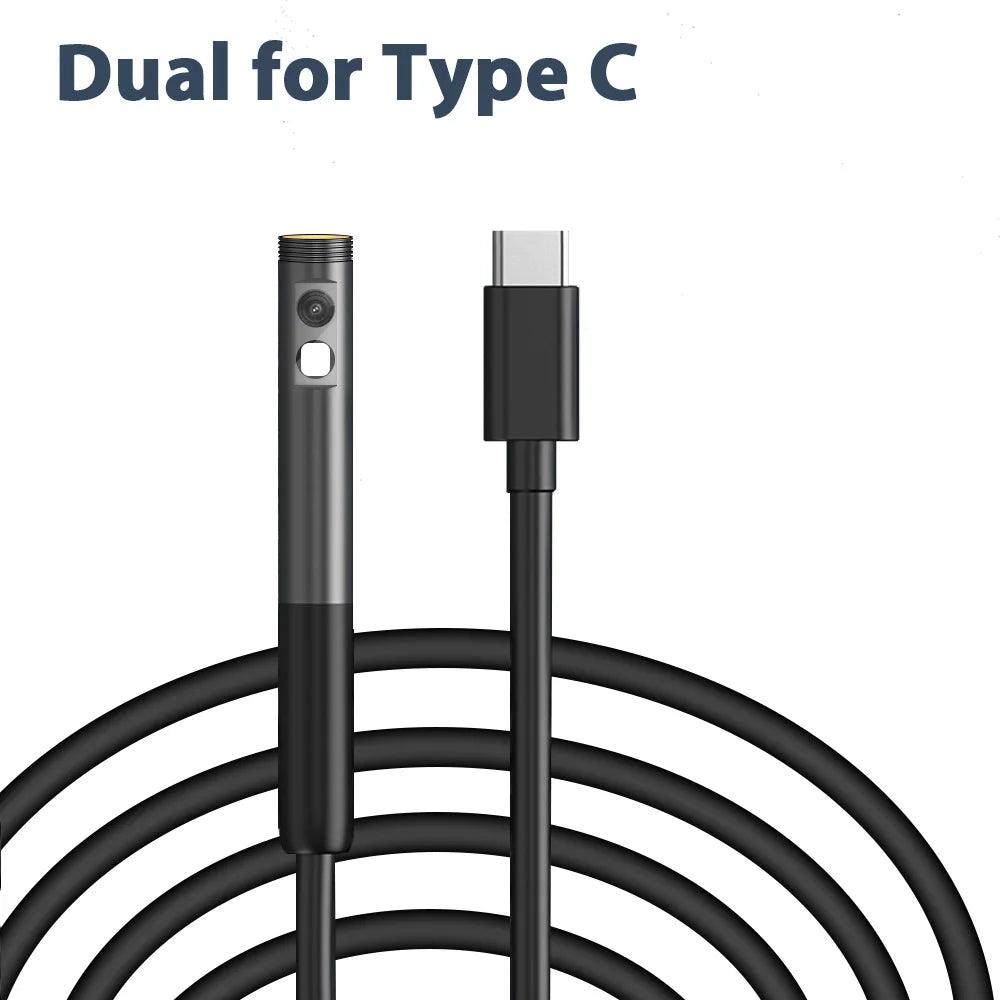 INSKAM Endoscope Inspection Camera 3 in 1 Micro USB/Type-C Mini Inspection Camera for IOS iphone Waterproof Pipeline Borescope