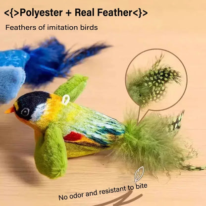 Simulation Bird Cat Toys Cats Interactive Cat Toy Realistic Bird Sound Cat Toy Plush Cat Toy Catnip Cat Toy for Cats Kitten Toy - Urbizia