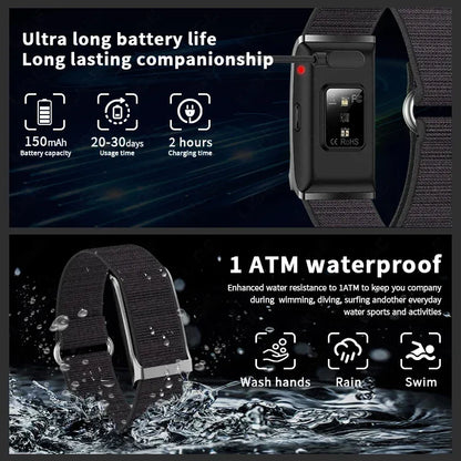 LIGE No Screen Smart Watch Men's Sports Outdoors Fitness Heart Rate Monitor 1ATM Waterproof New Smartwatch For Andrio IOS 2025 - Urbizia