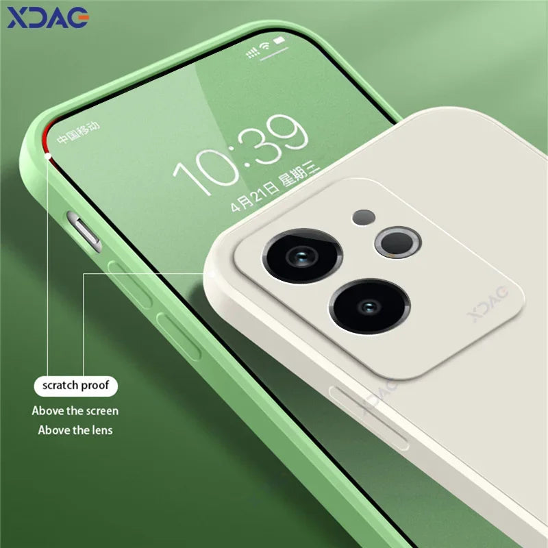 Luxury Dual Layer Cellphone Case for Realme GT6 GT 6 China 5G Full Camera Protection Soft Square Liquid Silicone Cover RealmeGT6