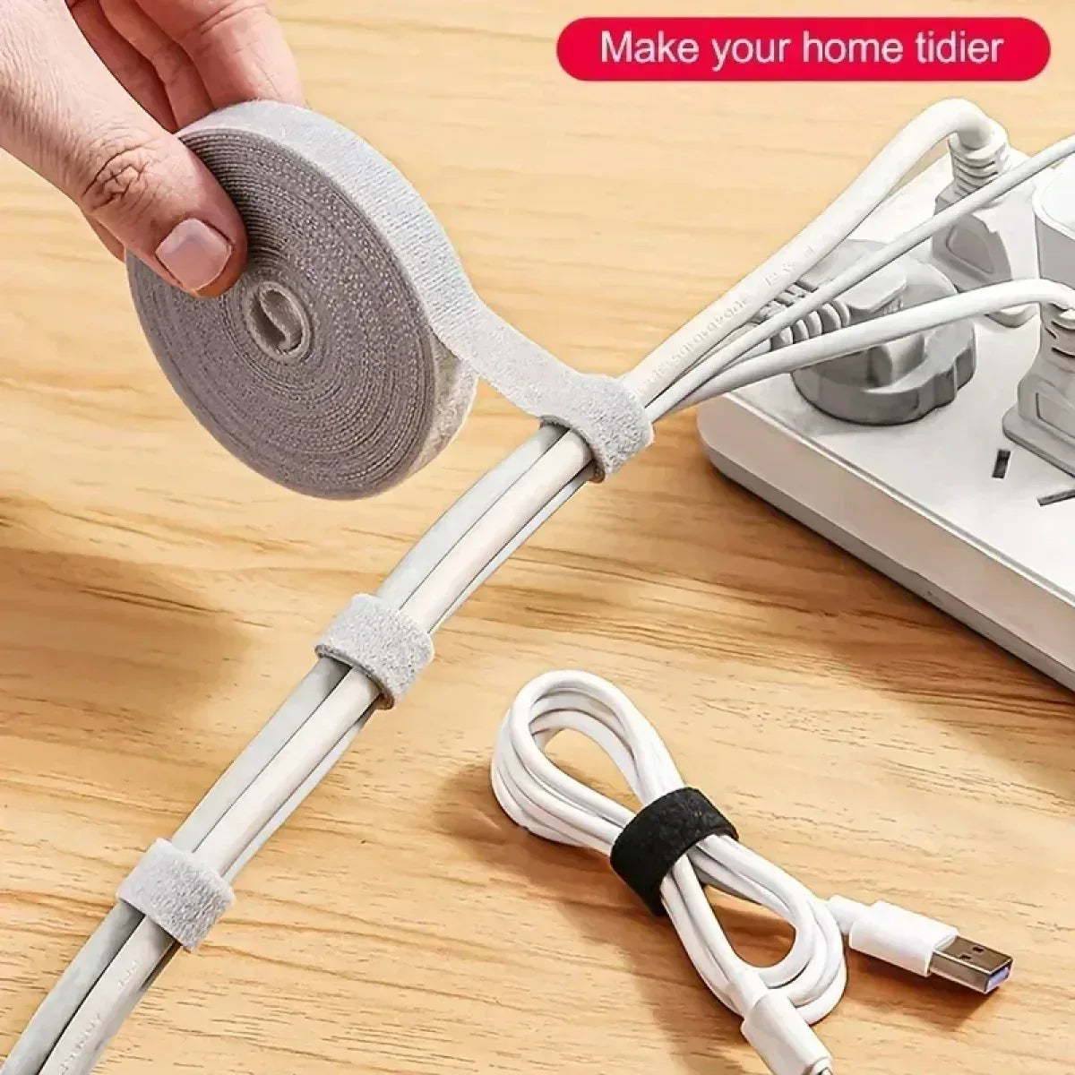 3M Hook and Loop Fastener Cable Organizer Cable Ties Wire Winder Keeper USB Cables Management Protector Earphone Mouse Cord Ties - Urbizia