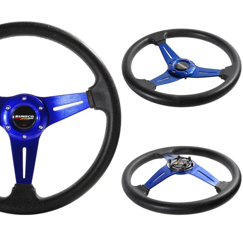 350mm/14Inch Sport Steering Wheel Aluminium+PU Drift Simulation Racing Game Steering Wheel Universal