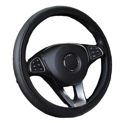 37-39cm Car Steering Wheel Cover Skidproof Auto Steering- Wheel Cover Anti-Slip Embossing Leather Car-styling Car Accessories