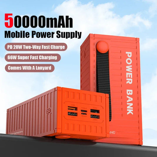 50000mAh Large Capacity Portable Charging Power Bank With 6 Interfaces Supporting 120W Fast Charging Suitable For IPhone Samsung