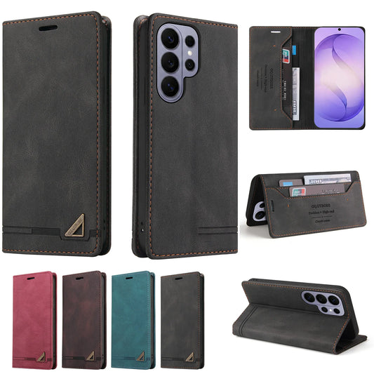 Luxury Wallet Card Slot RFID Blocking Magnetic Flip Leather Case For Samsung Galaxy S26 Ultra S26 Plus S26 Cover Shell