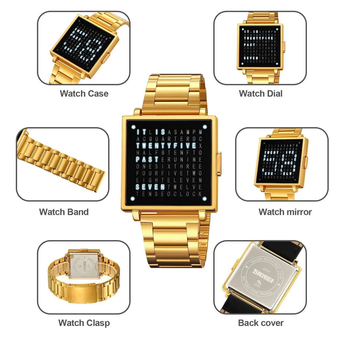 Skmei 2312 Fashion Wristwatch For Men Women Waterproof Clock LED Light Outdoor Digital Sport Electronic Watches Reloj Hombre