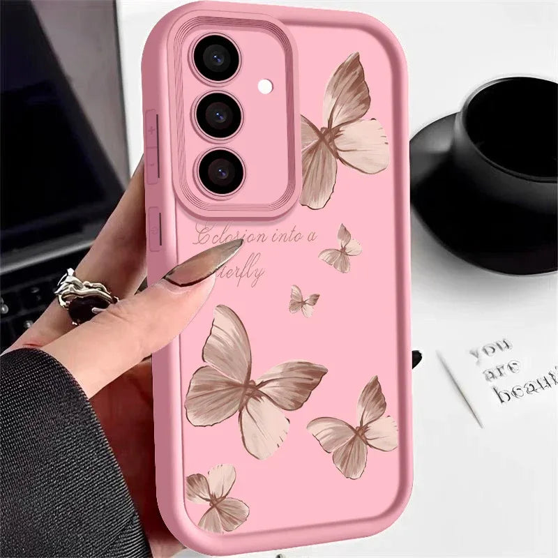 Gold Butterfly Soft TPU Phone Case for Samsung