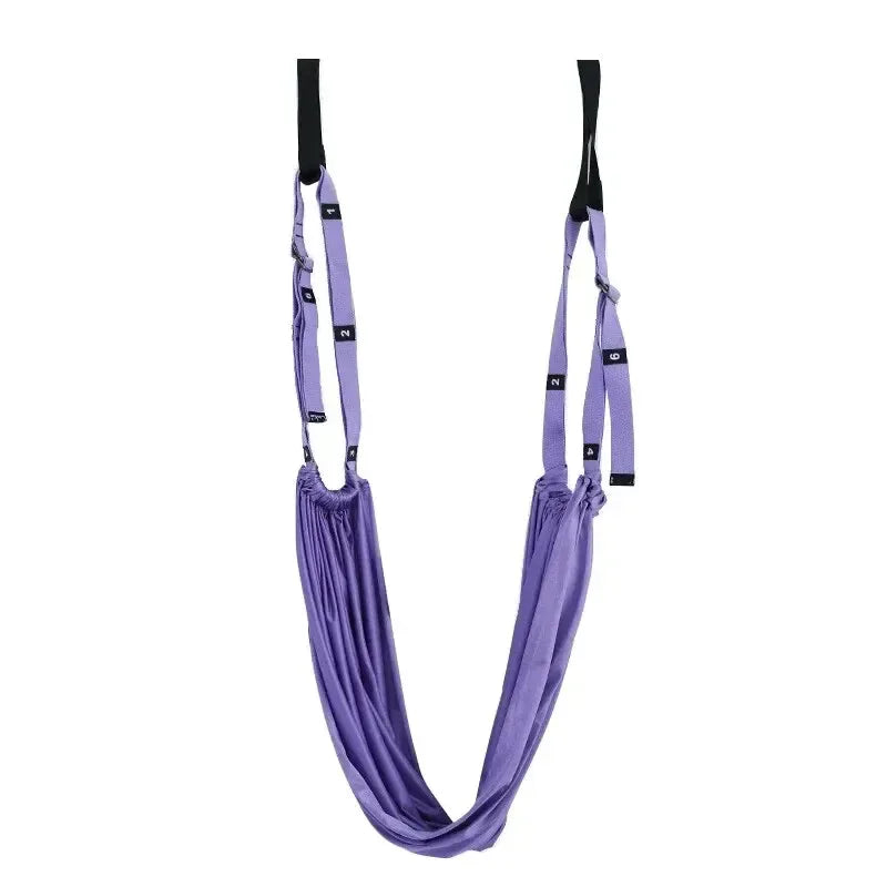 Adjustable Aerial Yoga Strap Elastic Stretch Door Hanging Yoga Belts Hammock Swing Fitness Handstand Rope Training Device Women - Urbizia