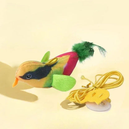 Indoor Interactive Birds Toy for Cat Chasing Teasing Toy Sounding Catnip Cat Teaser Toy Self-hilarity Wall Hanging Birds Cat Toy - Urbizia