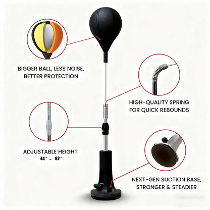 New Premium Punching Bag, Cobra Bag for Boxing Agility Training Home Fitness Equipment Thickened Rod Reflex Bag Family Best Gift