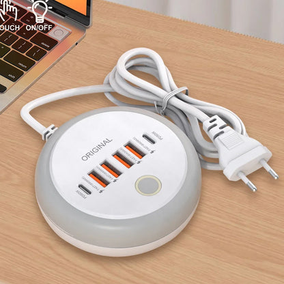 50W Power Strip Multi Port USB C Socket Type C Fast Charging Wall Charger USB Adapter For IPhone12 13 Quick Mobile Phone Charger