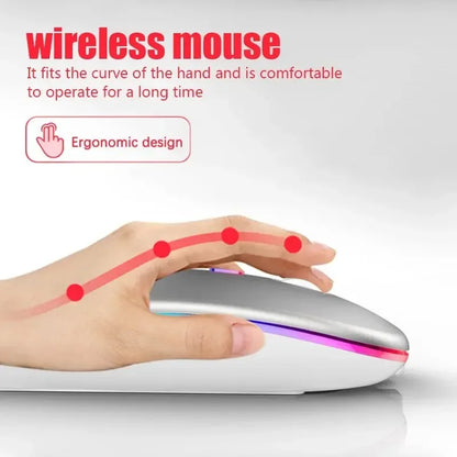 Wireless RGB Rechargeable Bluetooth Gaming Mouse – Ergonomic 3600DPI - Urbizia
