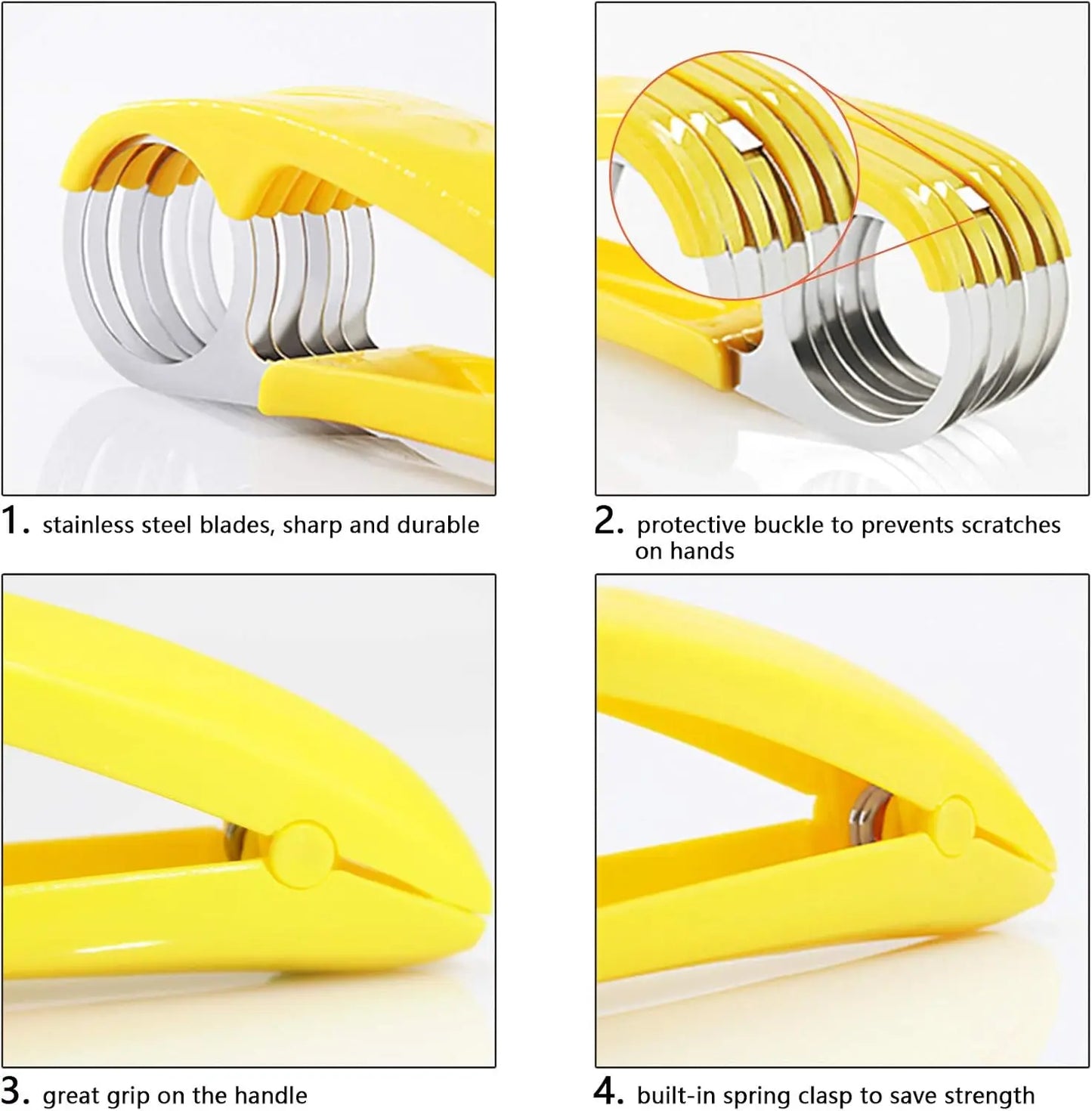 Banana Slicer,ABS + 304 Stainless Steel Fruit Salad Peeler Cutter Kitchen Tools For banana, hotdog, strawberry,cucumber