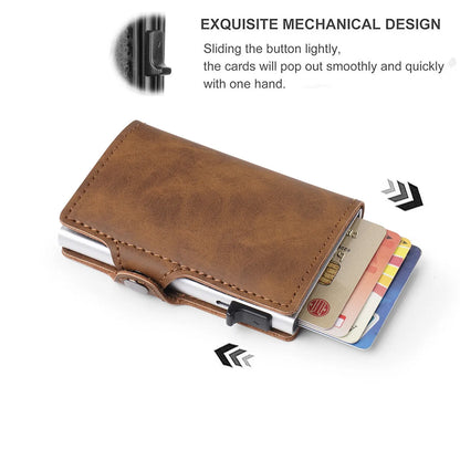 RFID Protection Credit Card Holder Carbon Fiber Id Bank Cardholder Coin Purse Minimalist Men Wallet Carteira Masculina Money Bag