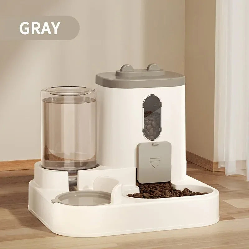 2in 1 Cat Food Dispenser Water and Food Integrated Fully Automatic Cat Food Feeding and Water Dispenser Cute Water Dispenser - Urbizia