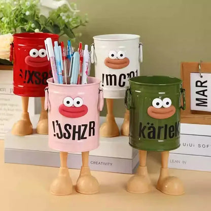 1 Pcs Cartoon Desk Organizer - Cute Stationery Storage for Pen/Pencil Office Home Study Simple Design Pen/Pencil Holder - Urbizia