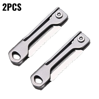 Stainless Steel Mini Folding Knife High Hardness Steel Sharp Knife With Keychain Pendant Disassembly Express Open Box EDC Tool