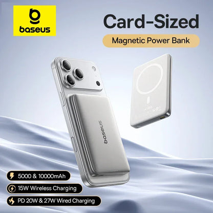 2-in-1 Magnetic Power Bank 10000mAh 27W Slim Card Design