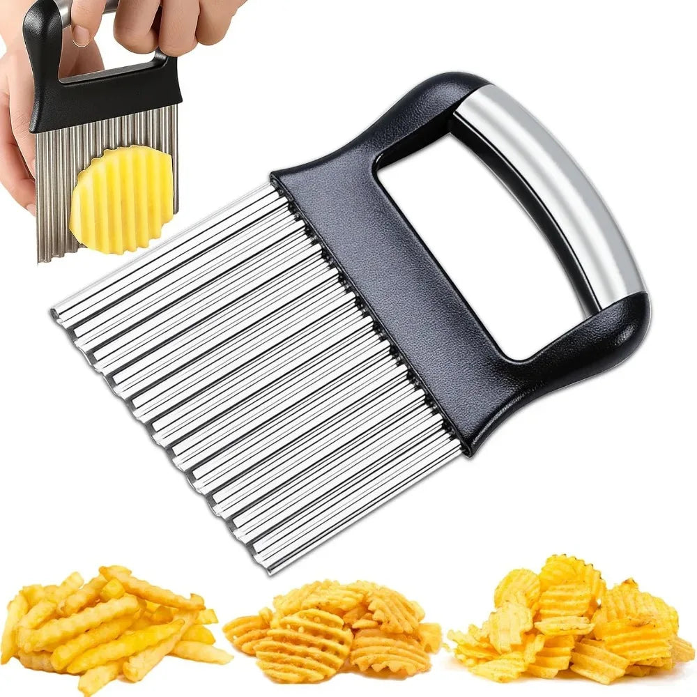 Wave Crinkle Potato Cutter Stainless Steel Kitchen Tool