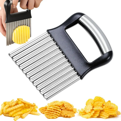 Wave Crinkle Potato Cutter Stainless Steel Kitchen Tool