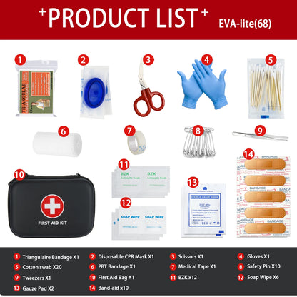 68-103 Portable Emergency Medical First Aid Bag Kit For Household Outdoor Travel Camping Equipment Medicine Survival