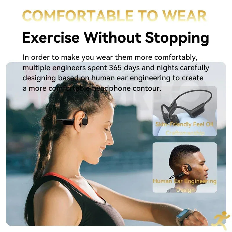 Bone Conduction Headphones Bluetooth 5.4 Wireless Earphone IPX8 Waterproof for Swimming Sports Support MP3 Player With 32G RAM - Urbizia