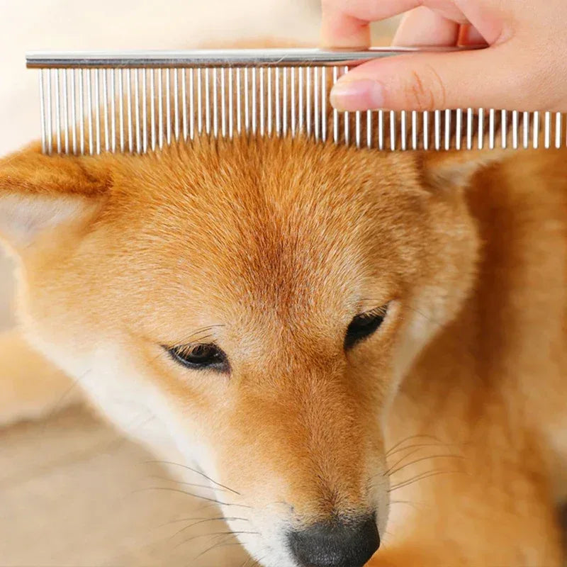 Stainless Steel Dog Comb Long Thick Hair Fur Removal Brush 16/19cm Pets Dog Cat Grooming Dematting Combs for Shaggy Dogs - Urbizia