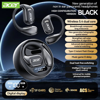 [Official Acer Product] Ohr510 Wireless Bluetooth Headphones Open-Ear Design Comfortable for Wearing Sports Running Fitness Compatible with Mobile Phones Tablets Laptops Multi-Device Compatibility