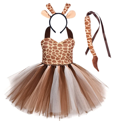 Baby Girls Halloween Animal Cosplay Costume – Forest Theme Tutu Dress for Birthday Party