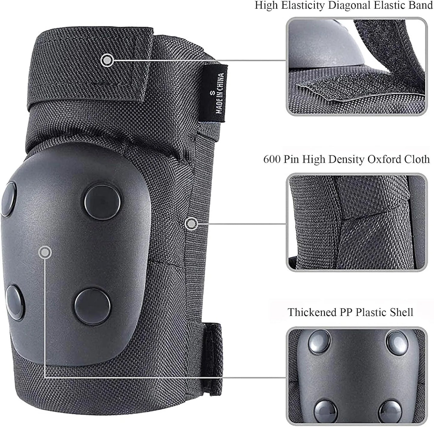 Knee Pads Elbow Pads Wrist Guards for Adult Youth 6 in 1 Protective Gear Set for Skateboarding Biking Roller Skating Cycling Out