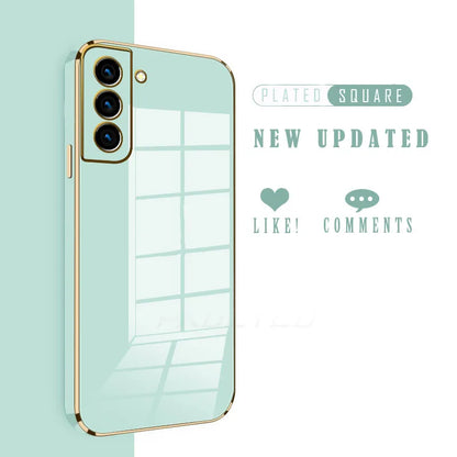 Luxury Bling Glossy Plated Full Cover Phone Case for Samsung Galaxy S26 S25 S24 S23 FE S22 Plus Ultra Soft Back Cover