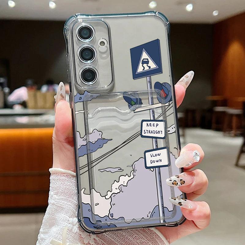Card Bag Wallet TPU Case for Samsung Galaxy Series